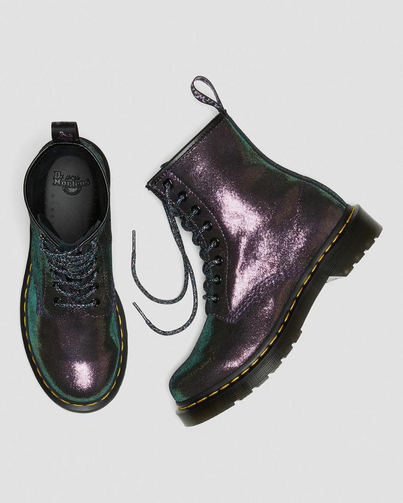Dr Martens 1460 Disco Iridescent Semsket Skinn Snørestøvletter Dame Lilla | Norge 616XYU